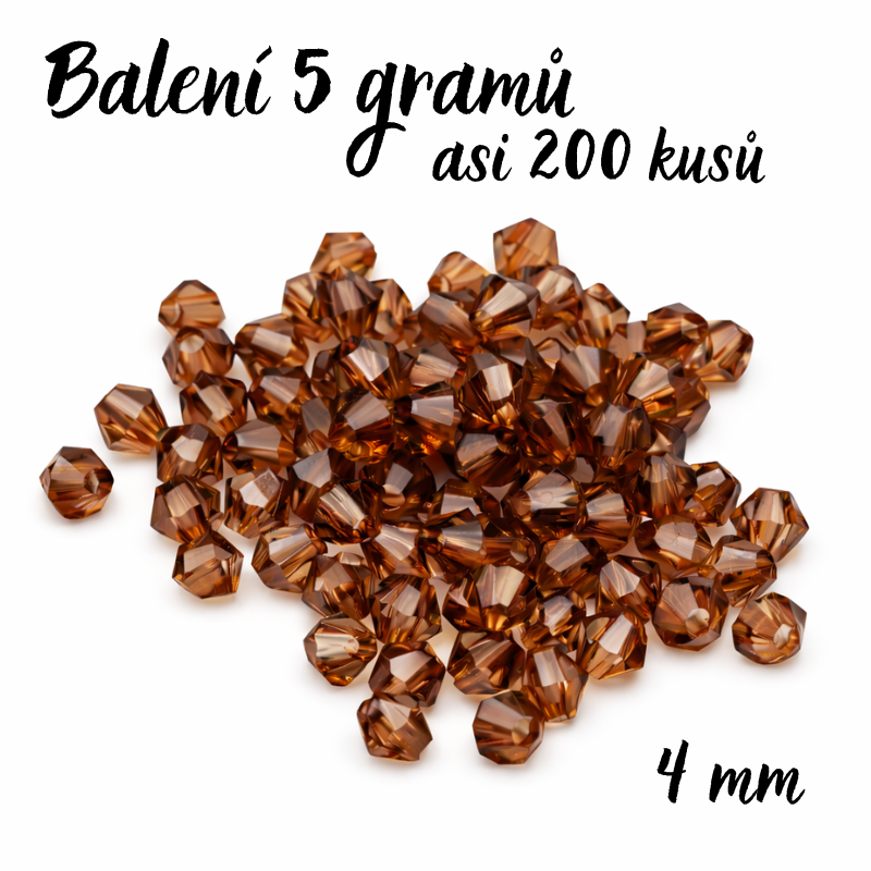 Hnědá sluníčka 4mm, PLAST (5g)