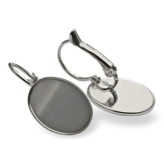 Platinový háček s lůžkem - 18x13mm