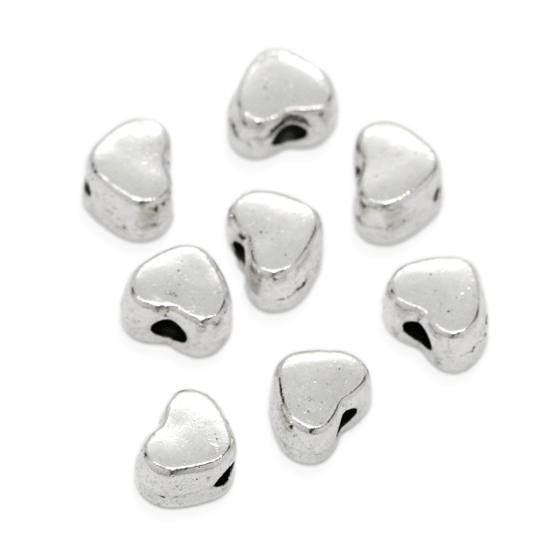 Starostříbrné srdíčko, 4x3,5mm (10ks)