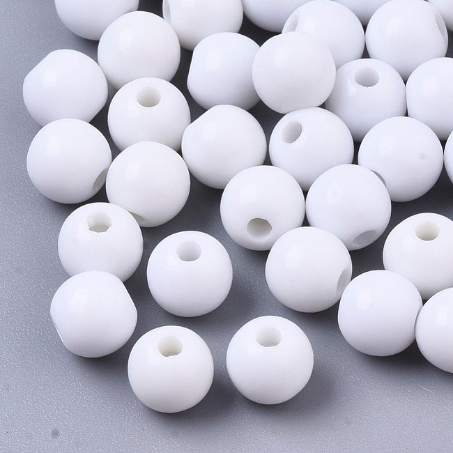 Bílé kuličky, 6mm (30ks)