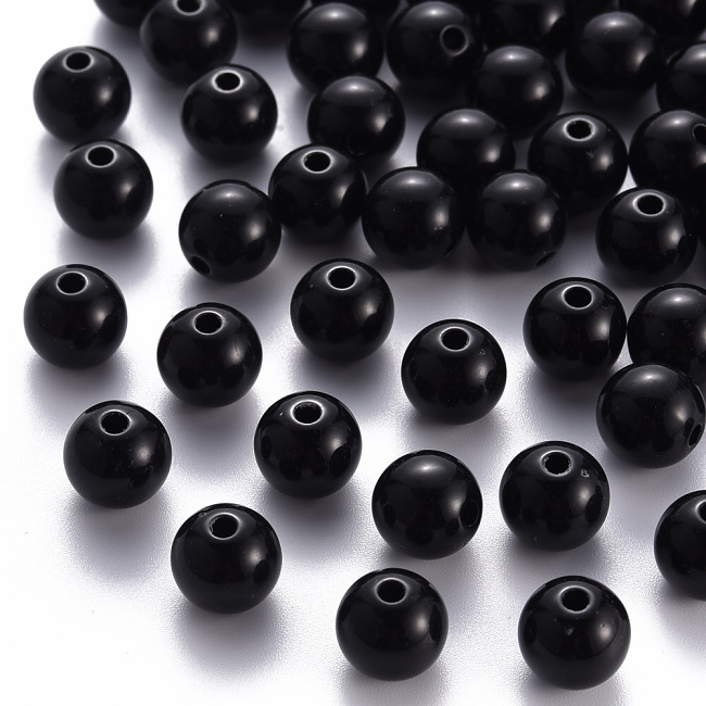 Černé kuličky, 10mm (20ks)