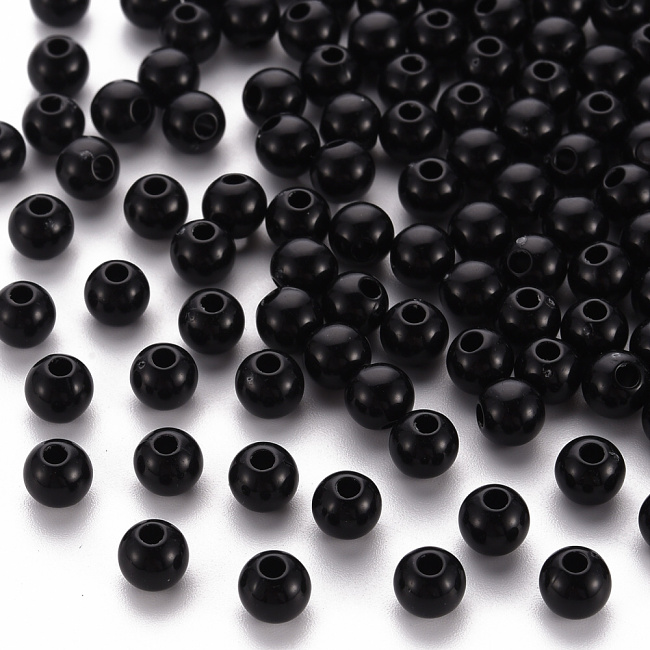 Černé kuličky, 6mm (7g=60ks)