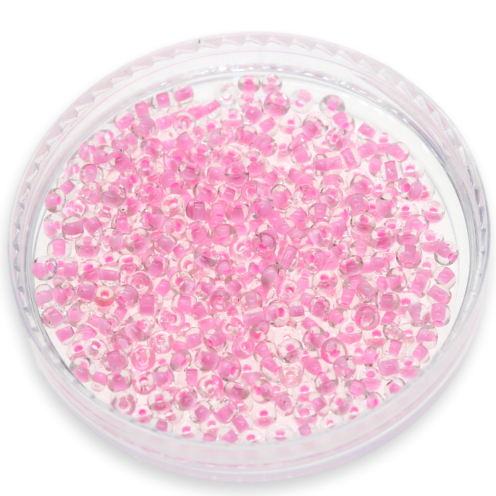 Růžovo-čirý rokajl, kat.A, 2mm 11/0 (10g)