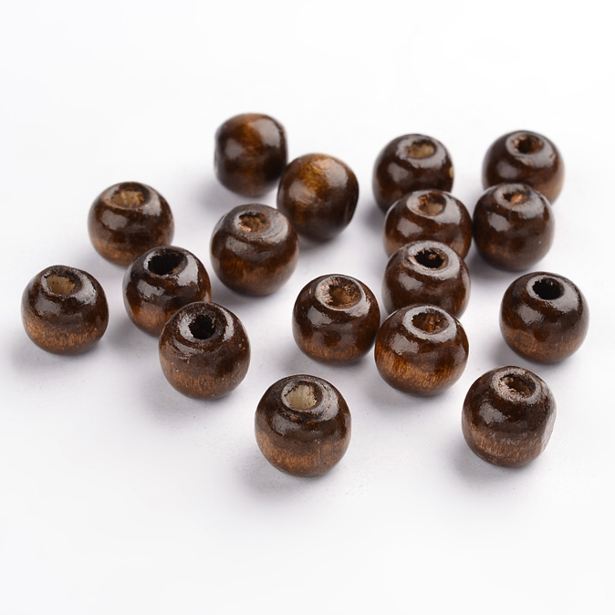 Hnědé kuličky, 10mm (10ks)