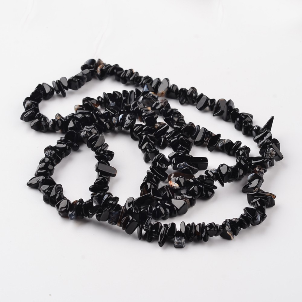ACHÁT černý, zlomky, 8-6mm (10g)