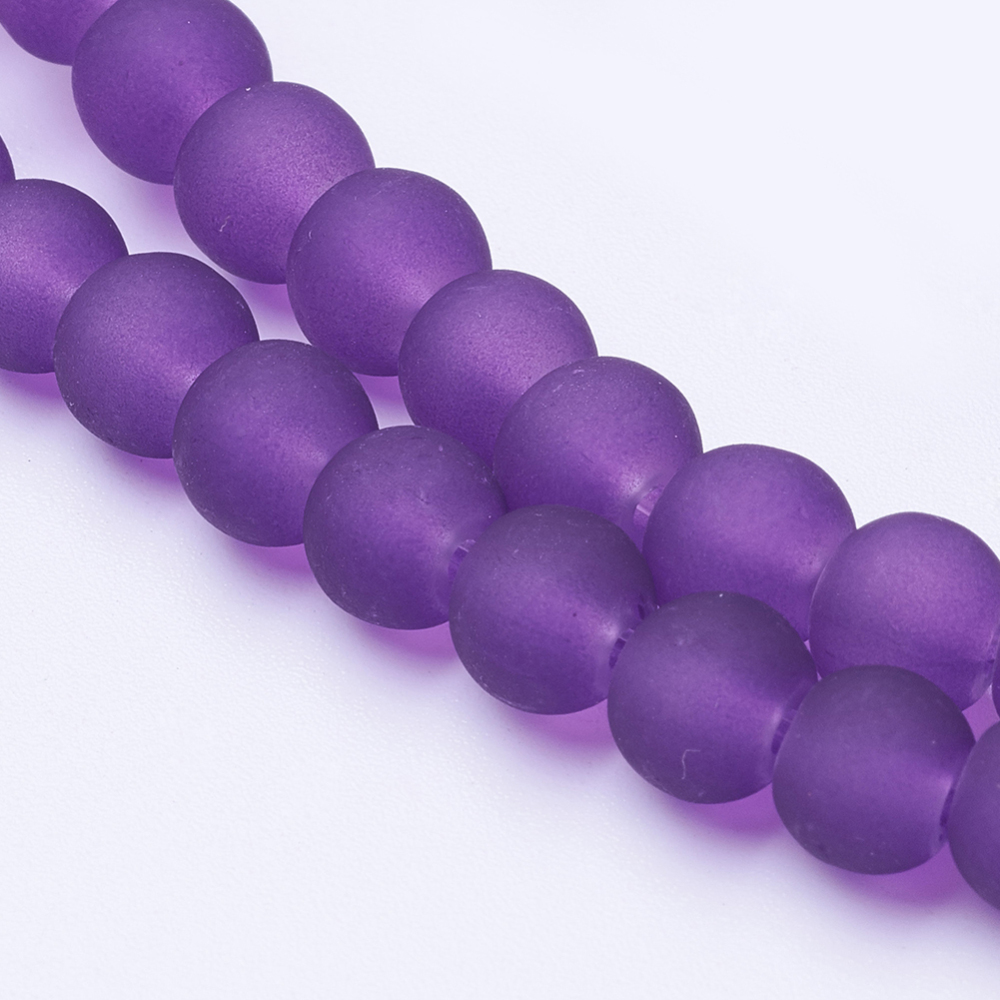 Fialové kuličky, matné, 6mm (10ks)