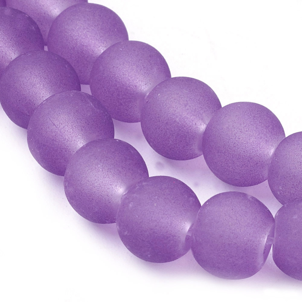Fialové kuličky, matné, 6mm (10ks)