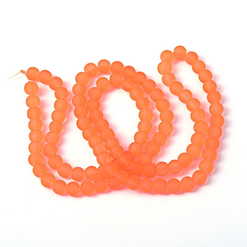 Oranžové kuličky, matné, 8mm (10ks)