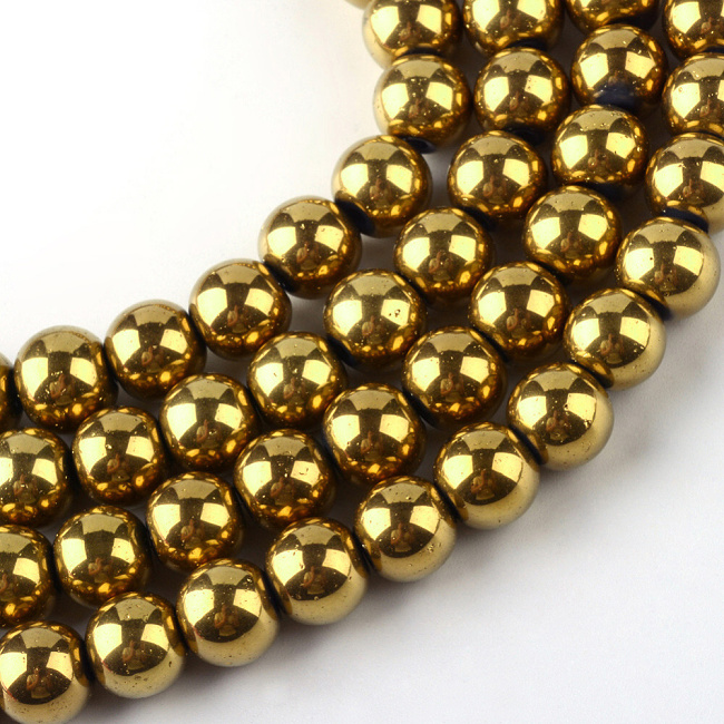Zlaté kuličky, metalické, 8mm (10ks)