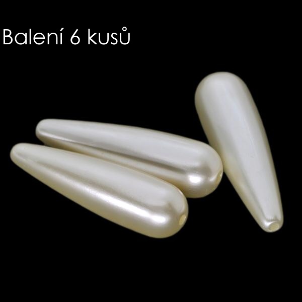 Krémová slzička, 29x9mm (6ks)