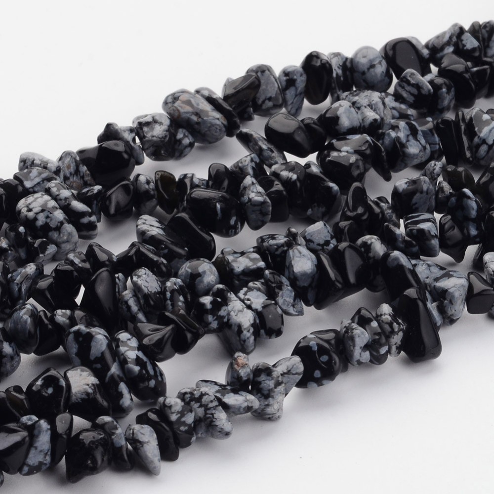 OBSIDIÁN vločkovaný, zlomky, 5-8mm (10g)