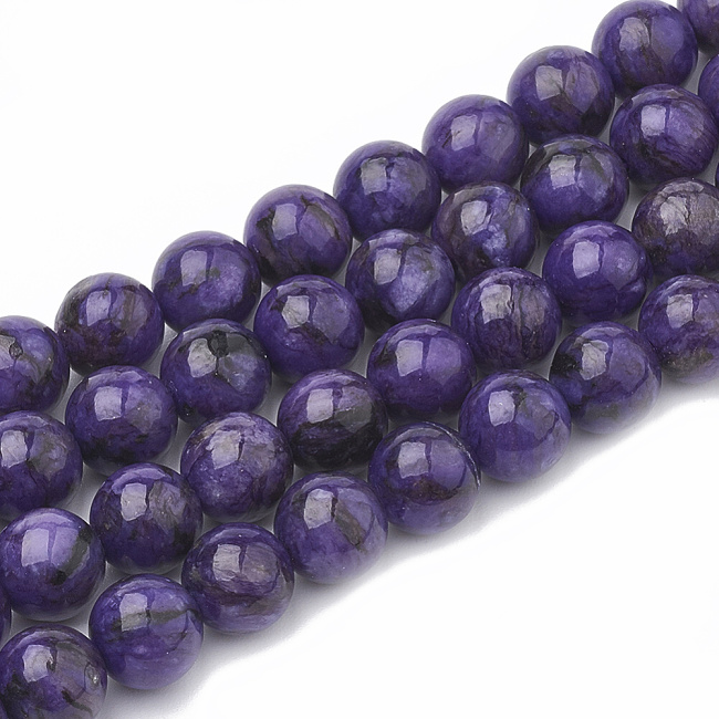 CHALCEDON, fialová kulička, imitace čaroitu, 8mm