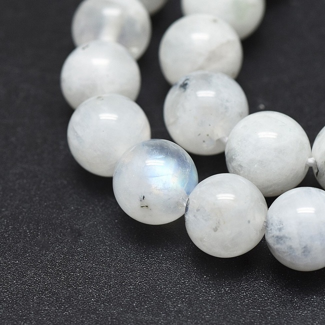 MĚSÍČNÍ KÁMEN, přírodní, bílá kulička, 8mm