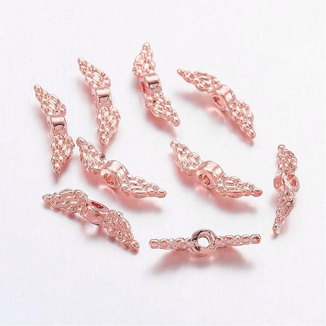 Růžové zlato, křídla, 12x3mm (10ks)