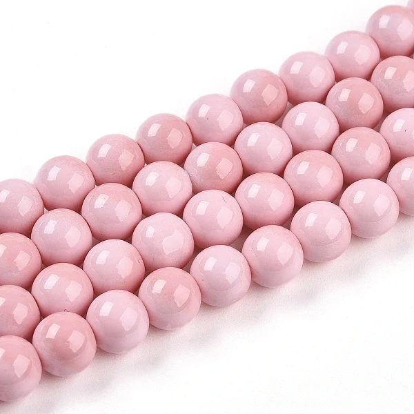 Růžové kuličky, 8mm (10ks)