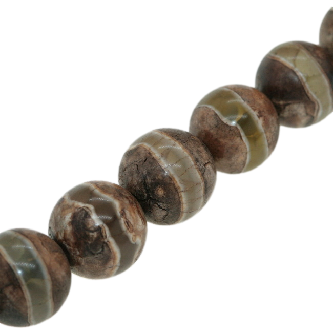 ACHÁT dZi, přírodní, kulička, 8mm