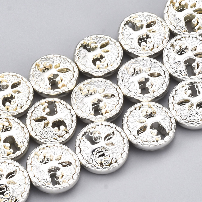 HEMATIT, strom života-stříbrný, 12x4,5mm
