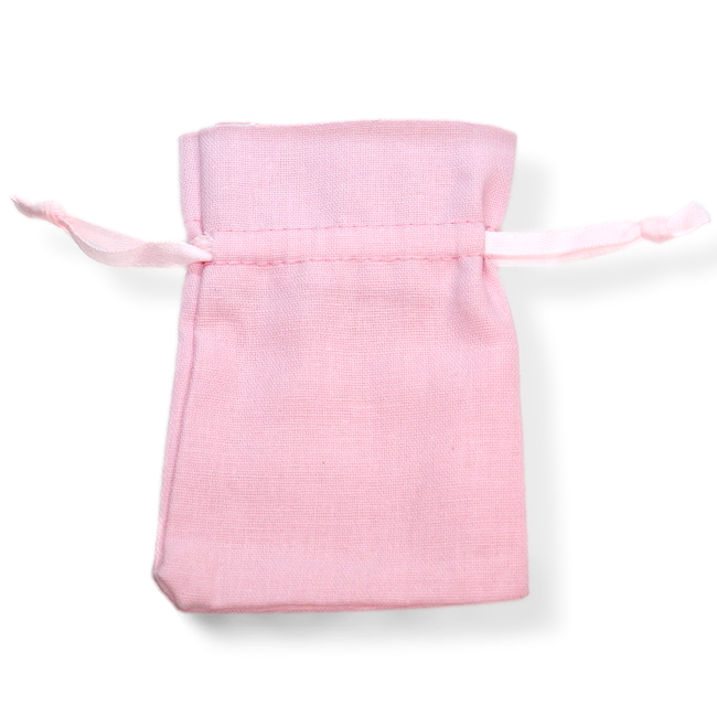 Růžový pytlík z bavlny, 12x9cm
