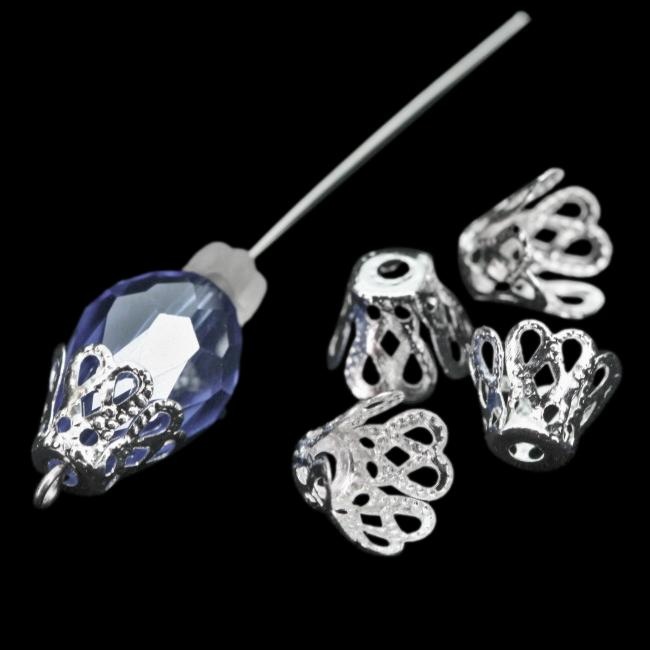 Stříbrné kaplíky, 8,5x6,5mm (20ks)