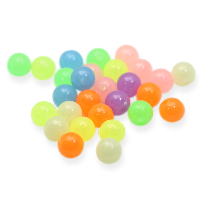 Barevné kuličky 8mm, plast (40ks)