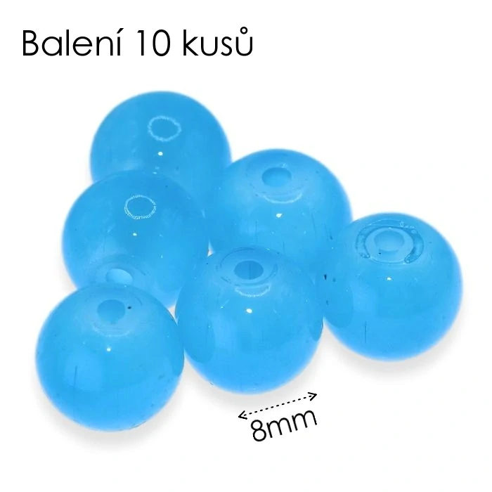 Modré kuličky, 8mm (10ks)