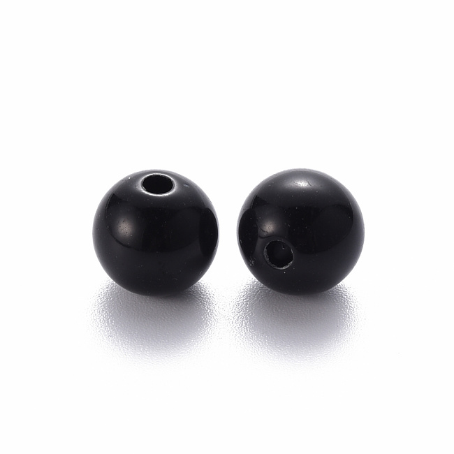 Černé kuličky, 10mm (20ks)