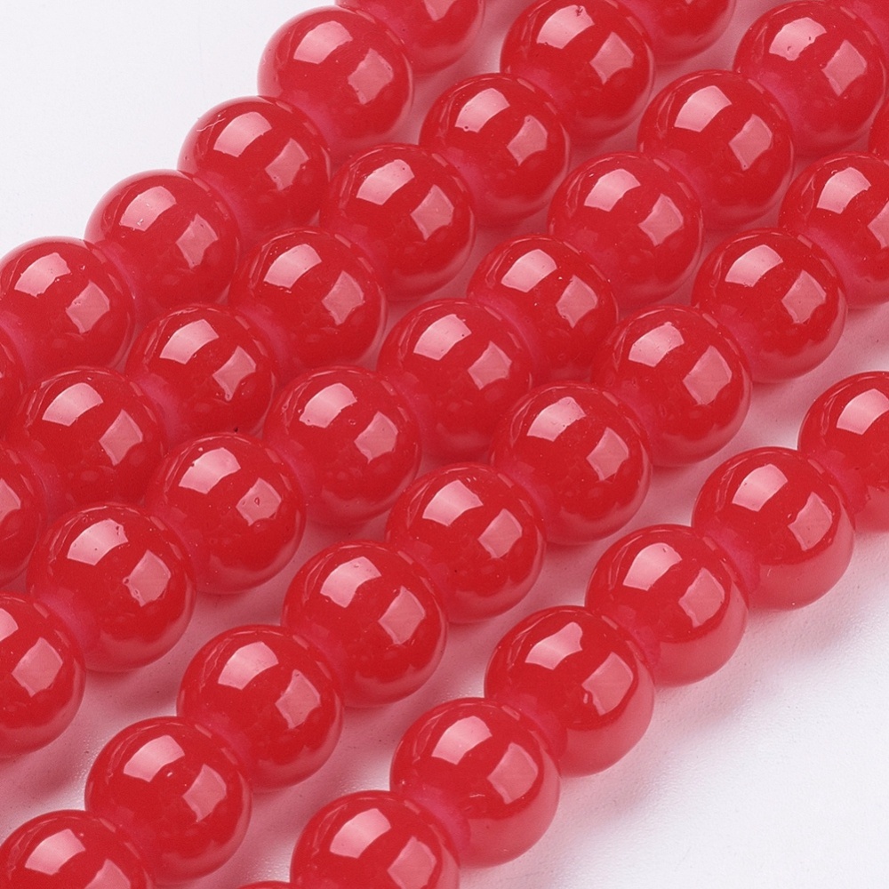 Červené kuličky, 8mm (10ks)