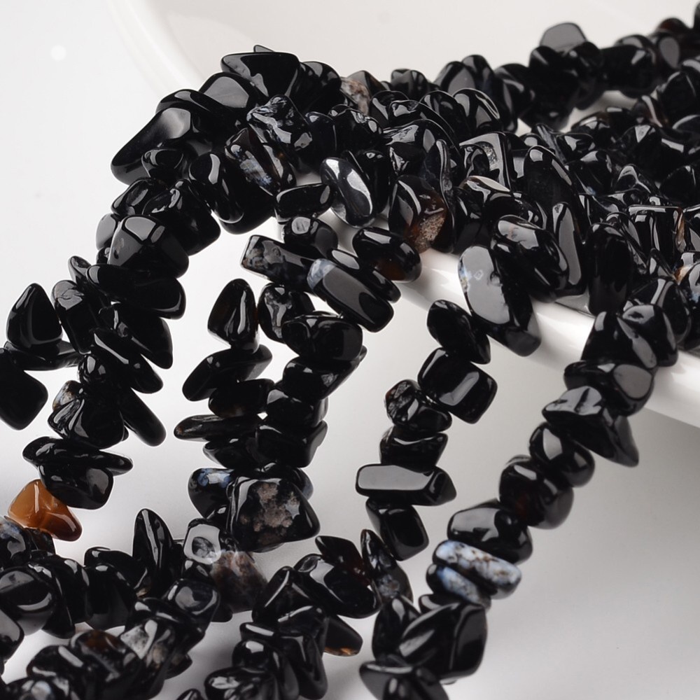 ACHÁT černý, zlomky, 8-6mm (10g)