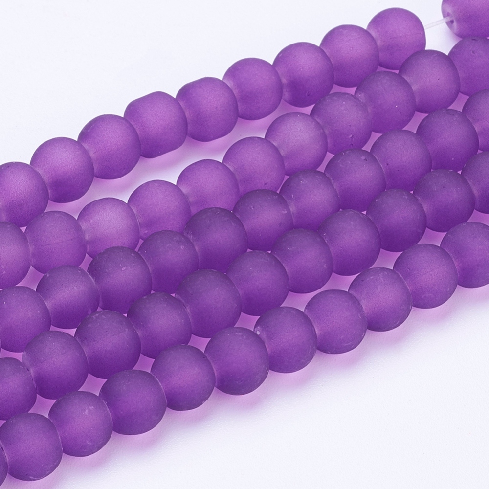 Fialové kuličky, matné, 6mm (10ks)