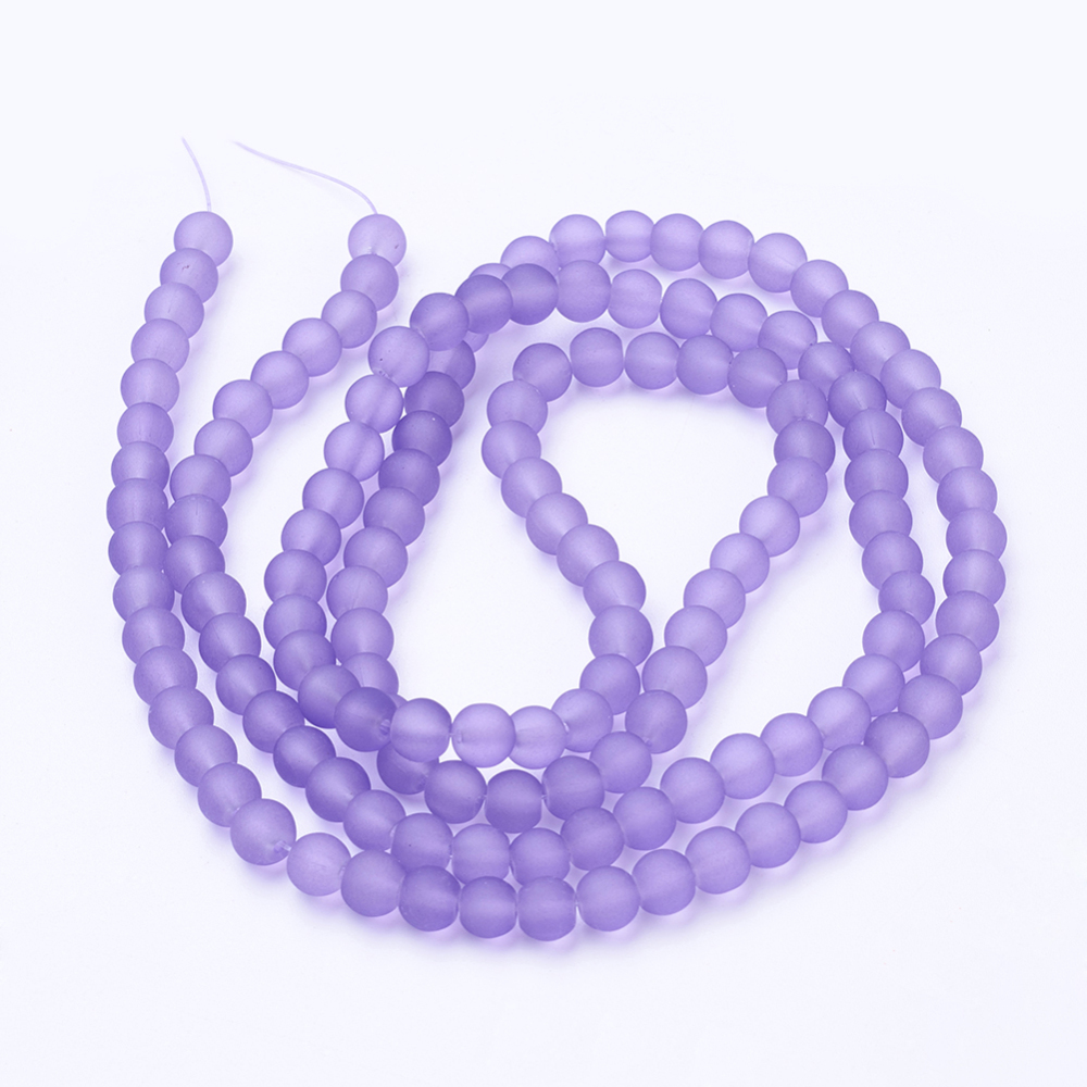 Fialové kuličky, matné, 6mm (10ks)