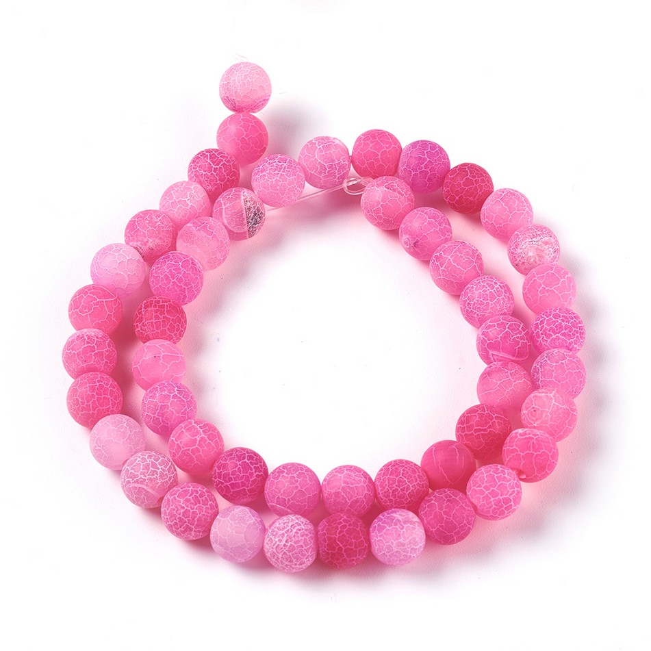 ACHÁT růžový dračí, matný, kulička, 8mm