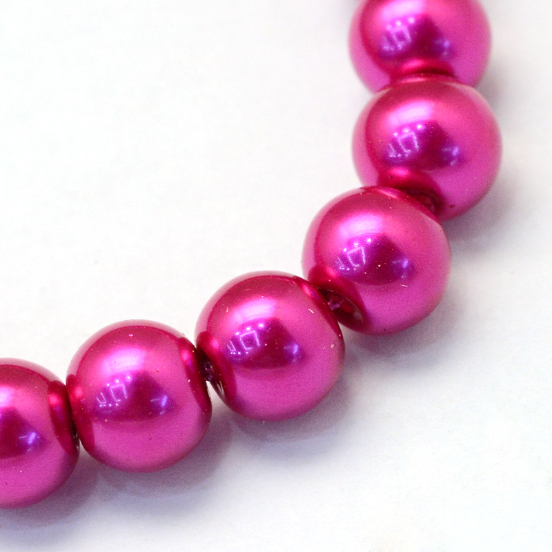 Růžové kuličky, voskované, 6mm (20ks)