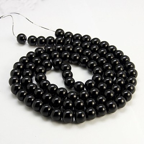 Černé kuličky, voskované, 10mm (10ks)
