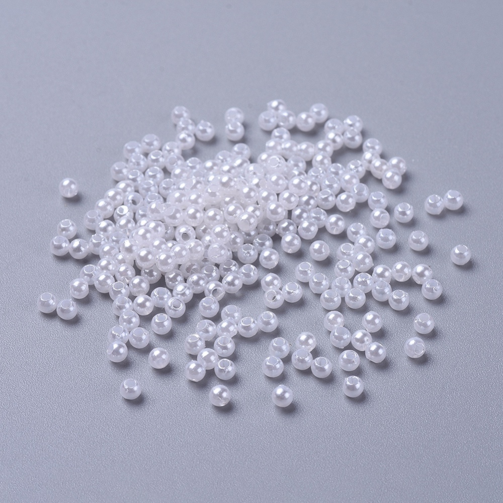 Bílé perličky, 3mm (5g=cca400ks)