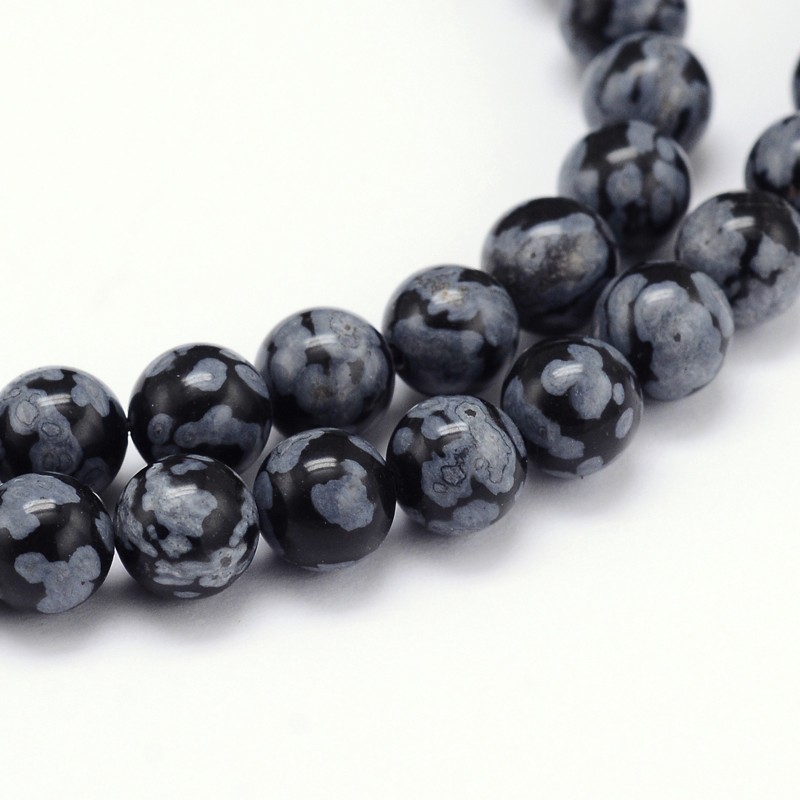 OBSIDIÁN vločkovaný, kulička, 8mm