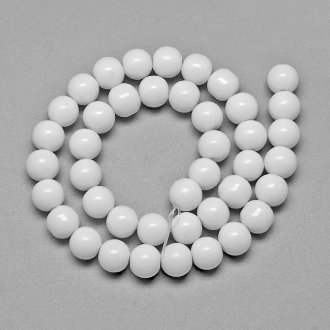Bílé kuličky, 8mm (10ks)