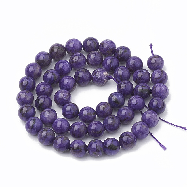 CHALCEDON, fialová kulička, imitace čaroitu, 8mm