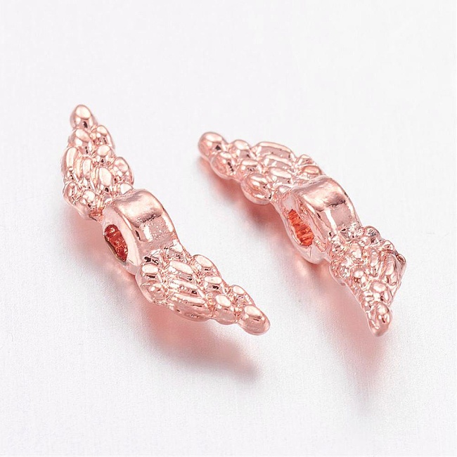 Růžové zlato, křídla, 12x3mm (10ks)