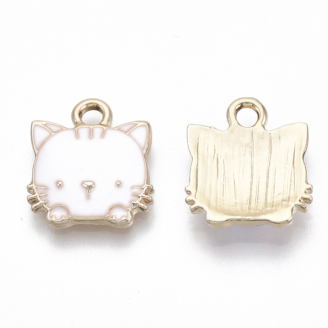 Bílá kočka, 15x13x3mm