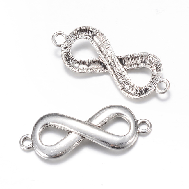 Starostříbrné infinity/nekonečno, 37x14mm