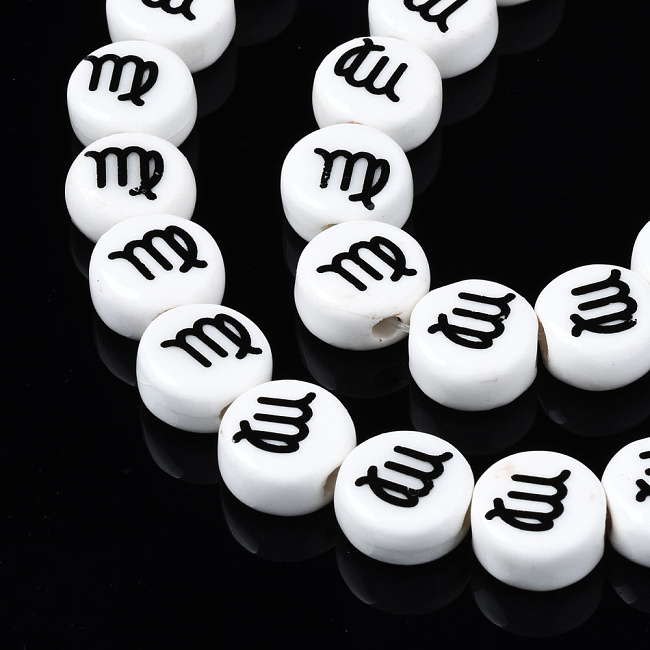 Bílé kolečko, znamení PANNA, 11x5mm