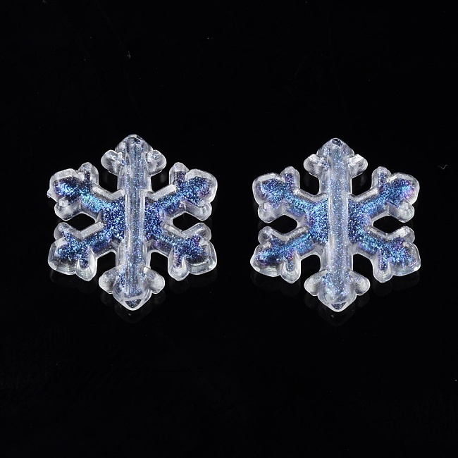 Čiré vločky se třpytkami, 12x2,5mm (20ks)