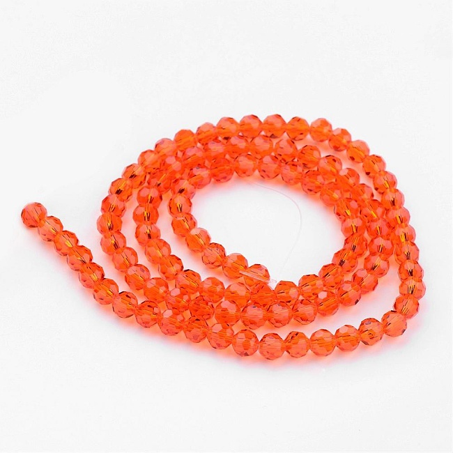 Oranžové kuličky, broušené, 8mm (10ks)
