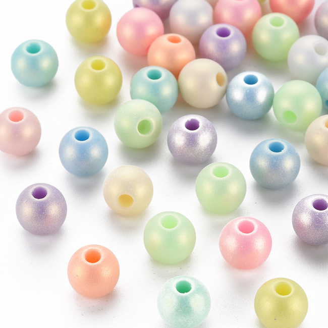 Perleťové kuličky 8mm, plast (40ks)