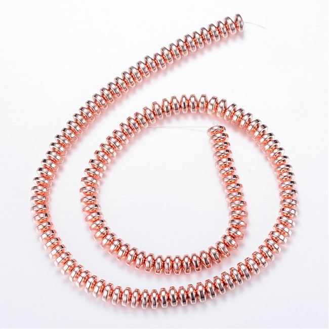 HEMATIT, disky pokovené, růžové zlato, 4x2mm (10ks)