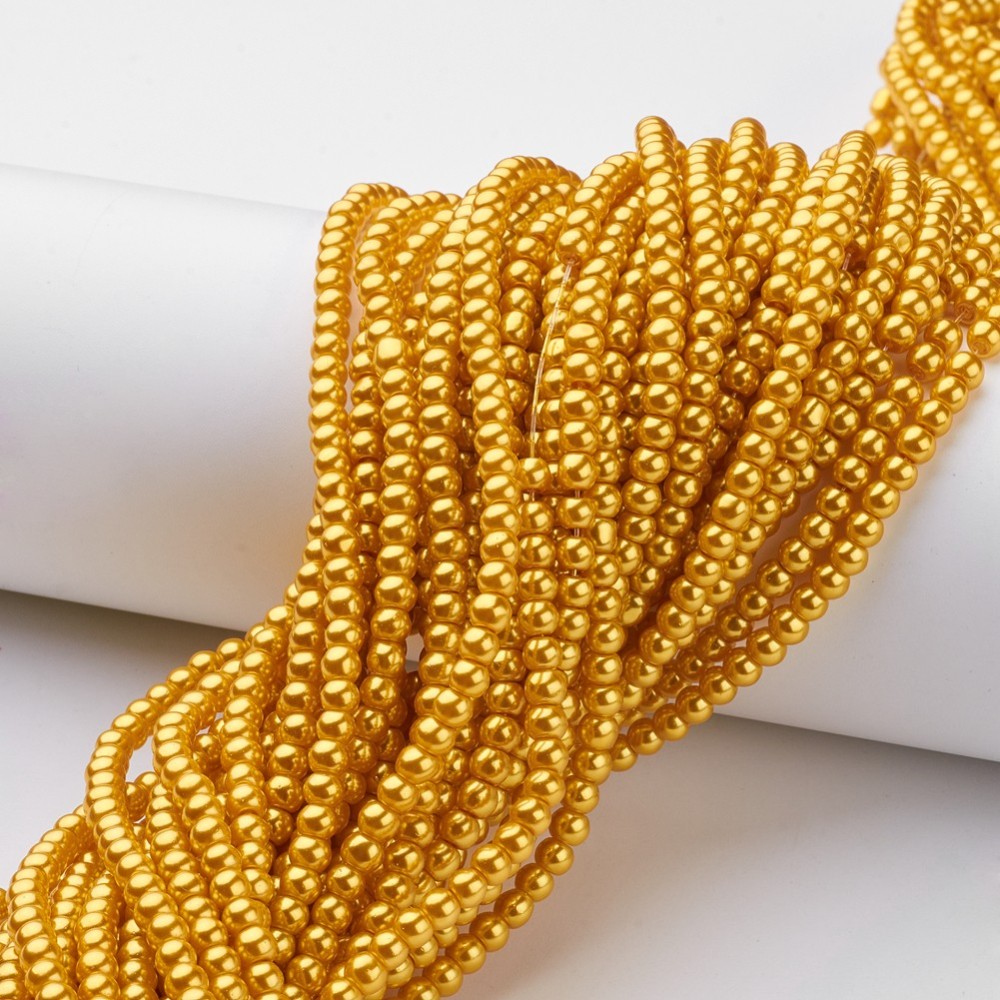 Zlaté kuličky, voskované, 3mm (50ks)