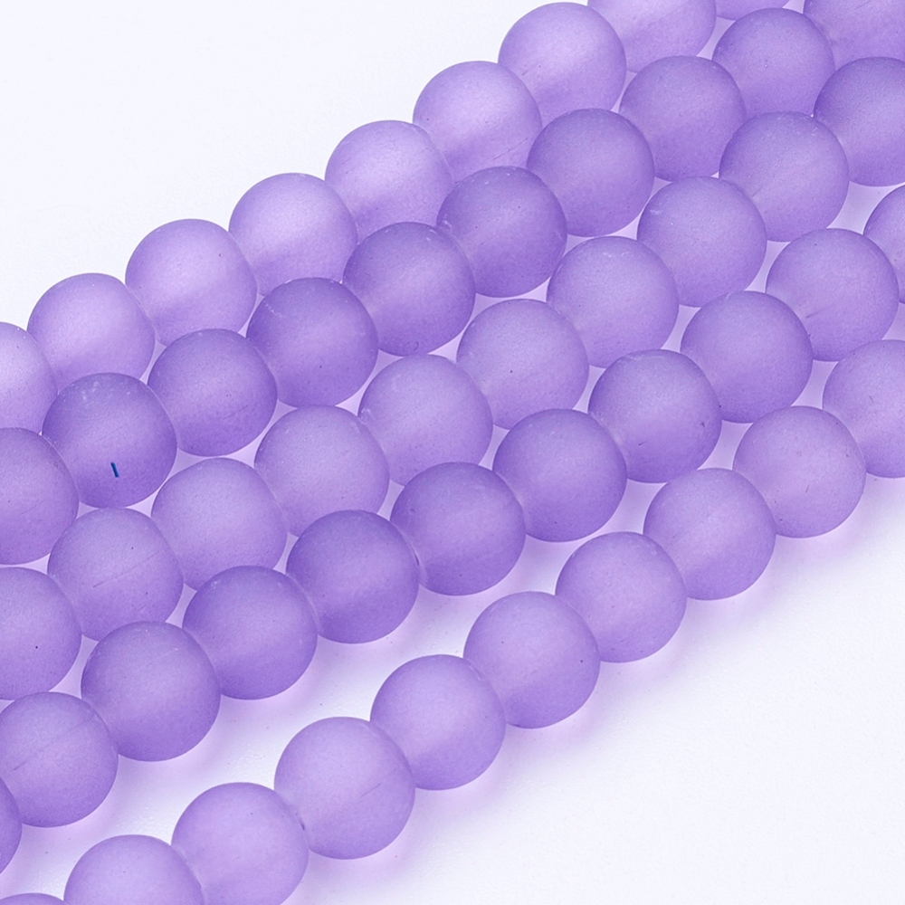 Fialové kuličky, matné, 6mm (10ks)