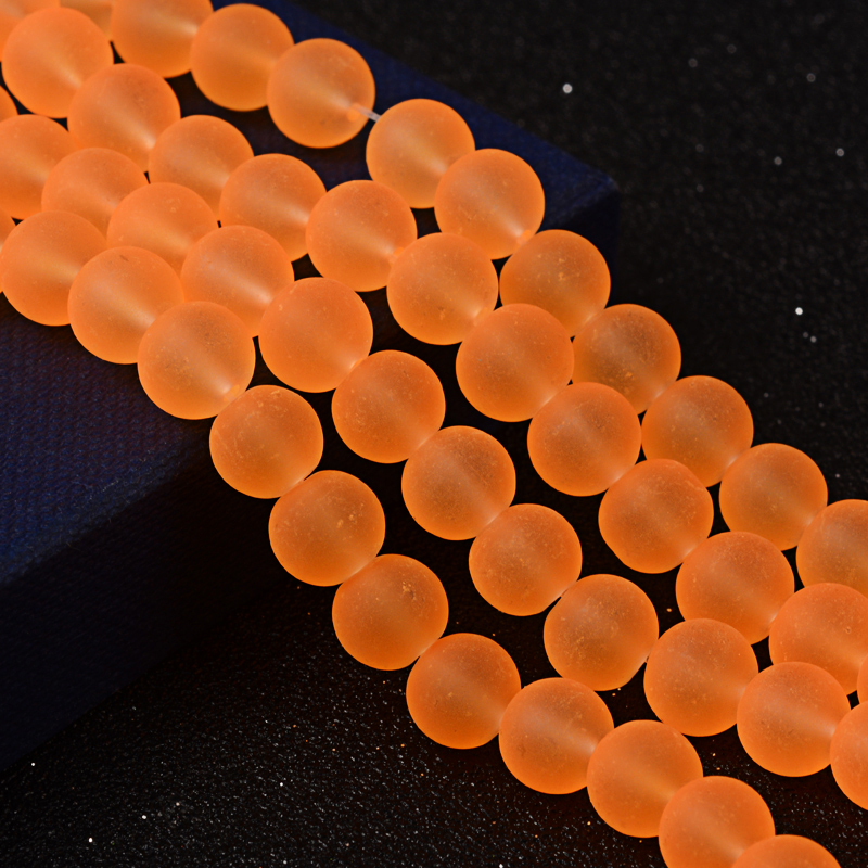 Oranžové kuličky, matné, 8mm (10ks)