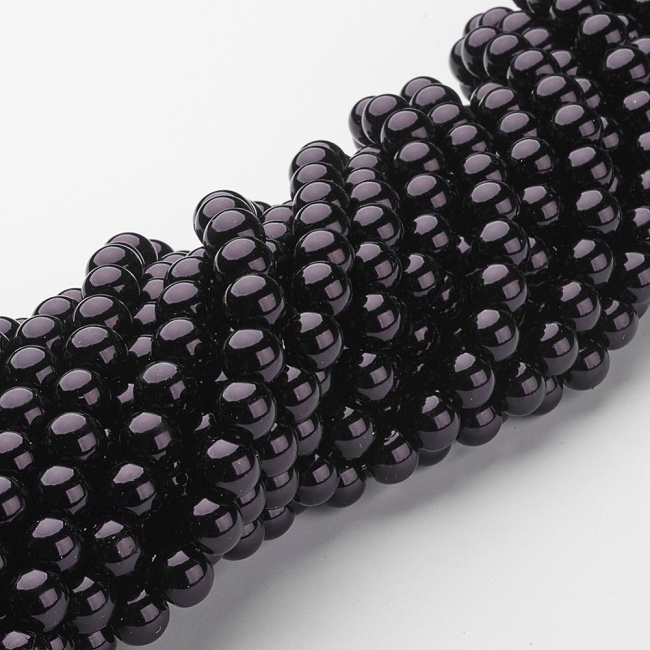 Černé kuličky, voskované, 10mm (10ks)