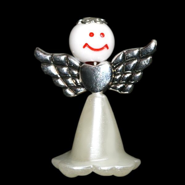 Krémový, perleťový květ, 15x14mm